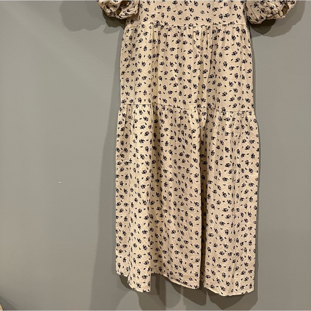 Roolee Women's Puff-Sleeve Midi Dress in a floral-print crepe - Picture 4 of 11